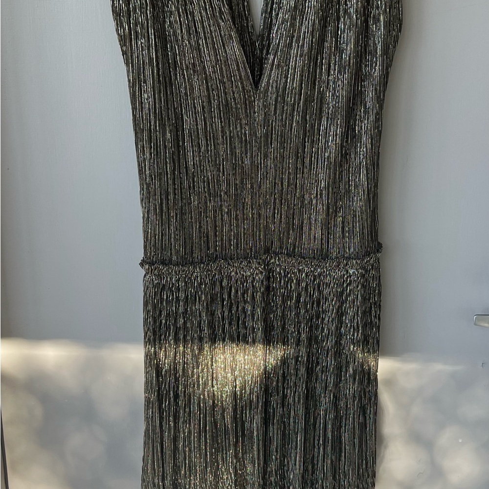 Sabina Musayev Metallic Black Maxi Dress